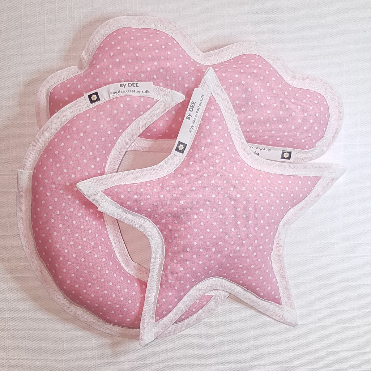 Sanserangler - Pink med hvide prikker - Hvid