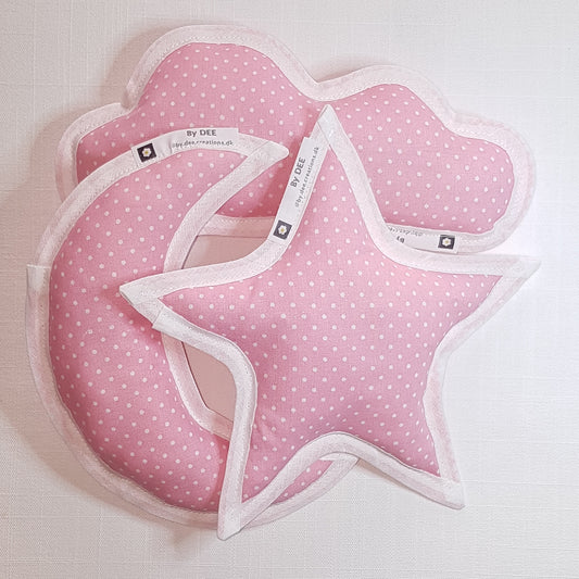 Sanserangler - Pink med hvide prikker - Hvid